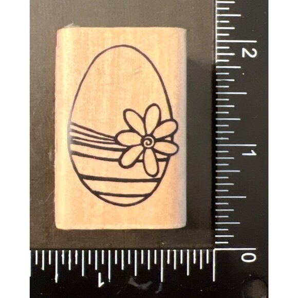 A Muse Artstamps Other - Fancy Easter Egg Rubber Stamp By A Muse Artstamps Wood Mounted 2-2211C